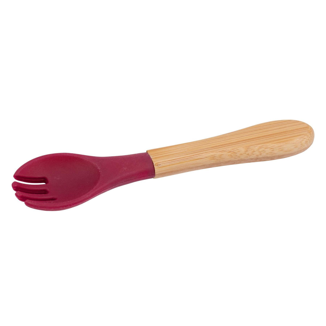 Bamboo Baby Weaning Fork with Red Silicone Tip