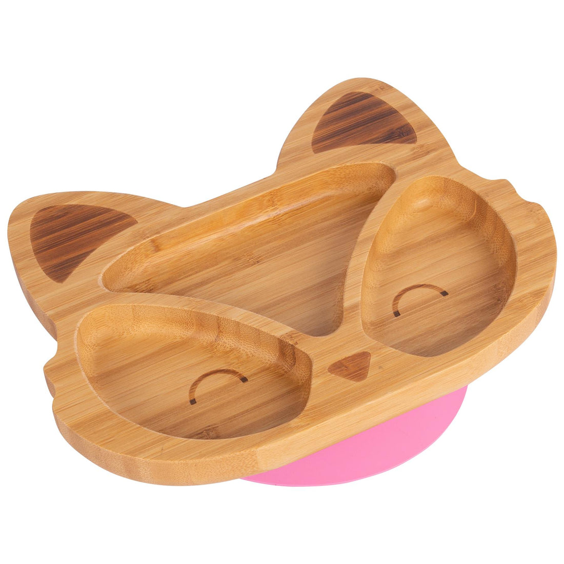Bamboo Fox Baby Feeding Plate with Pink Suction Cup