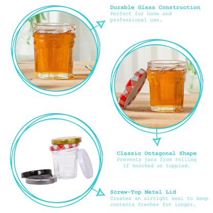 30ml Glass Jam Jars with Lids - Pack of 6