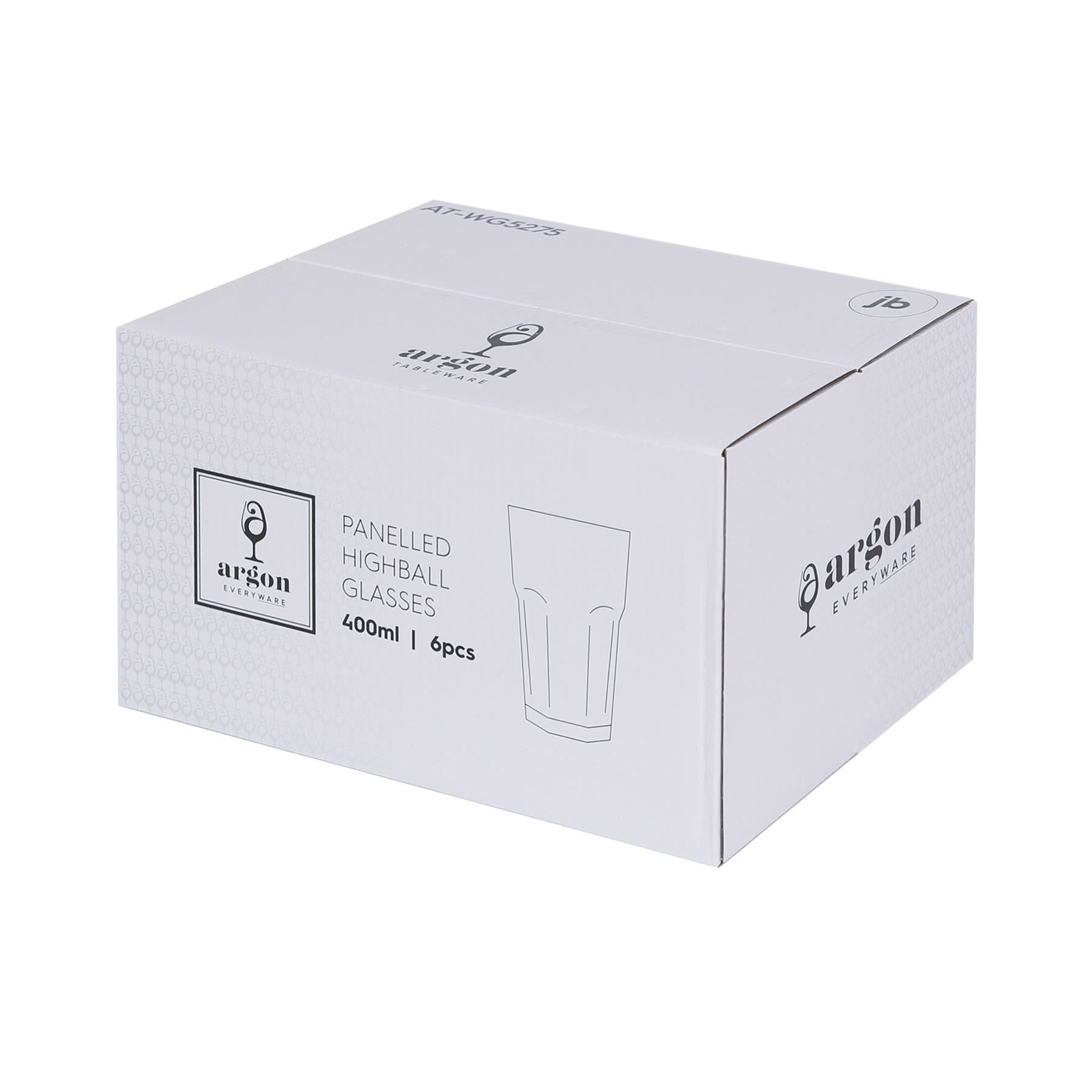 400ml Panelled Highball Glasses - Pack of 6
