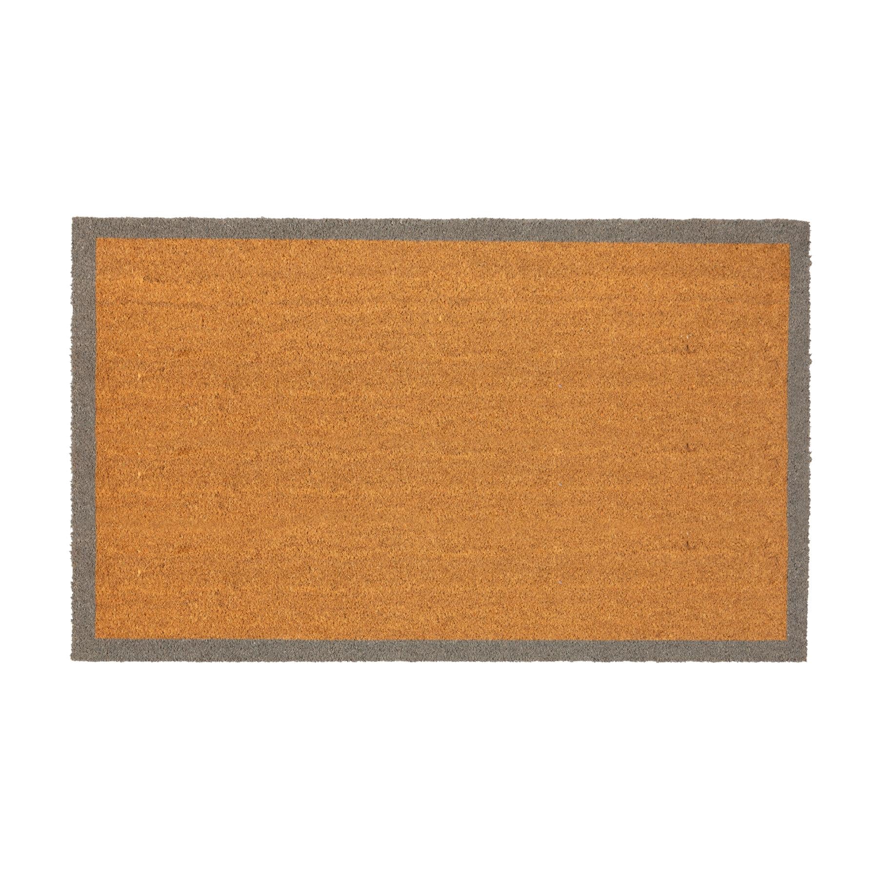 Coir Door Mat - 75cm x 45cm - Grey Border - By Nicola Spring