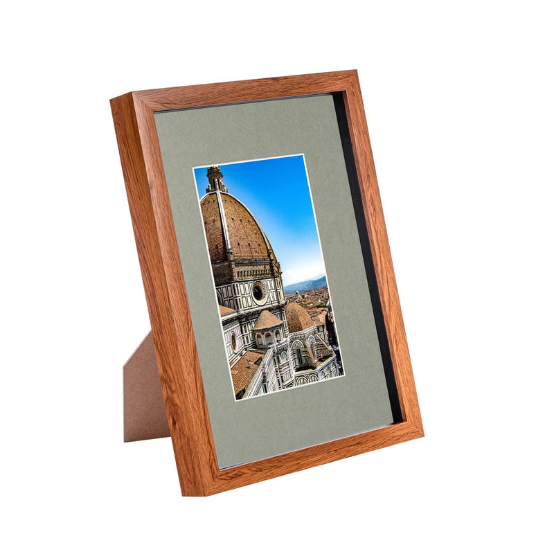 Dark Wood A4 (8" x 12") 3D Shadow Box Frame with A5 Mount - By Nicola Spring