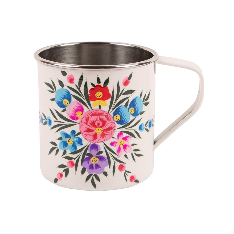 Pansy 450ml Hand-Painted Camping Mug - By BillyCan