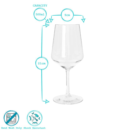 500ml Reusable Plastic Wine Glasses - Pack of 6