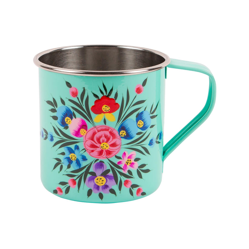 Pansy 450ml Hand-Painted Camping Mug - By BillyCan