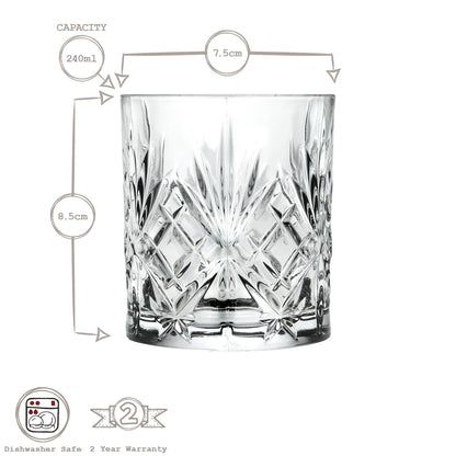 240ml Melodia Whisky Glasses - Pack of 6