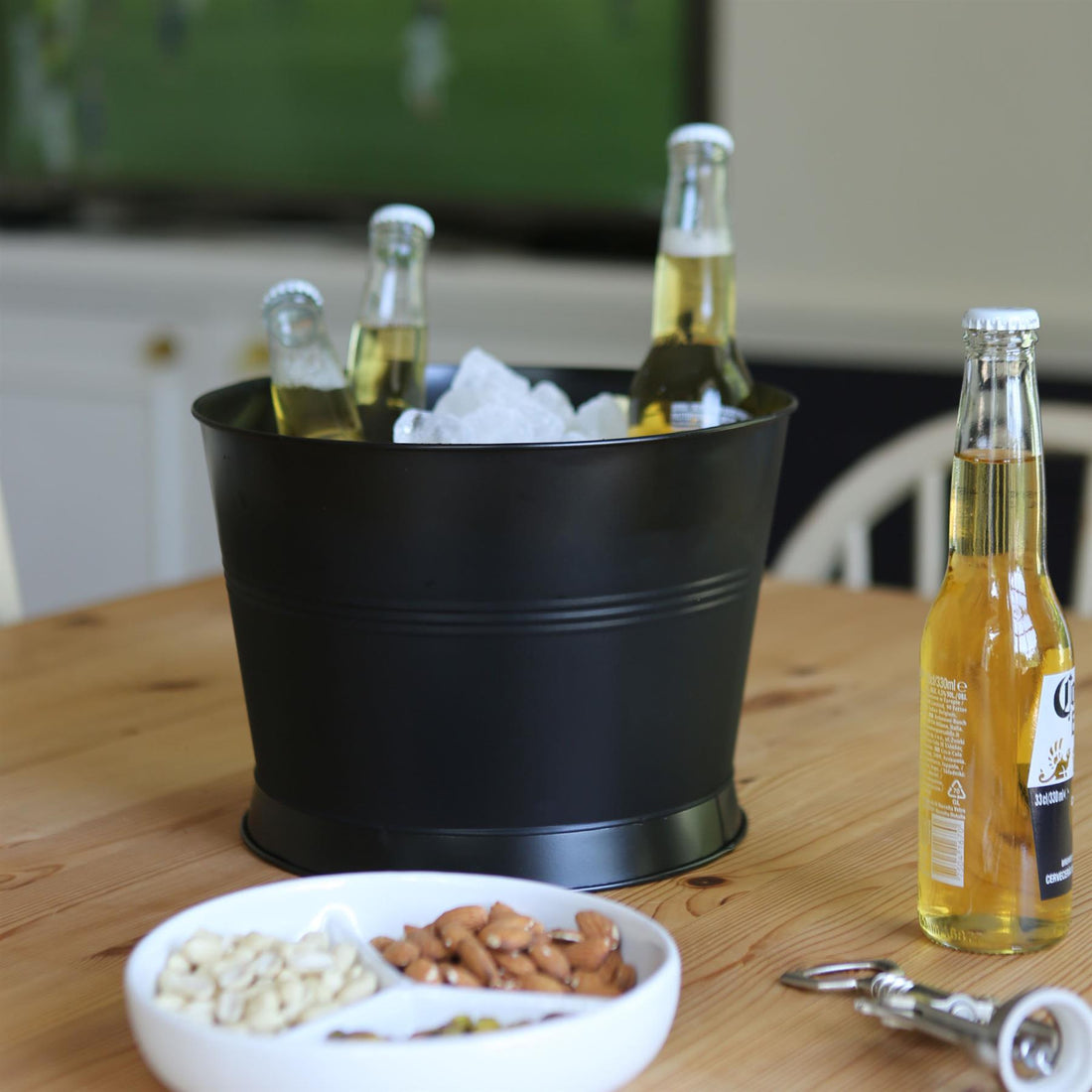 Black 26.5cm Handmade Galvanised Iron Ice Bucket