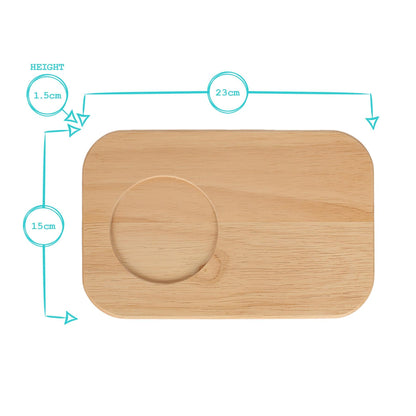 Wooden Tea &amp; Biscuit Serving Board - 23cm x 15cm