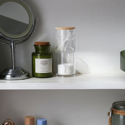 Stacking Bathroom Canister with Bamboo Lid