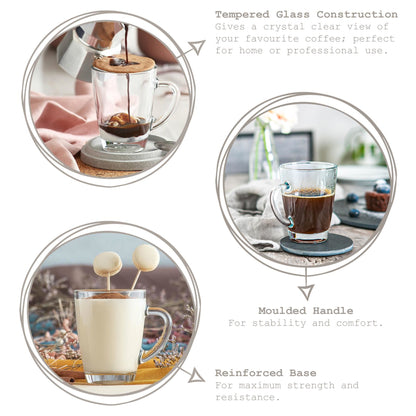 350ml Vega Glass Coffee Cups - Pack of Six