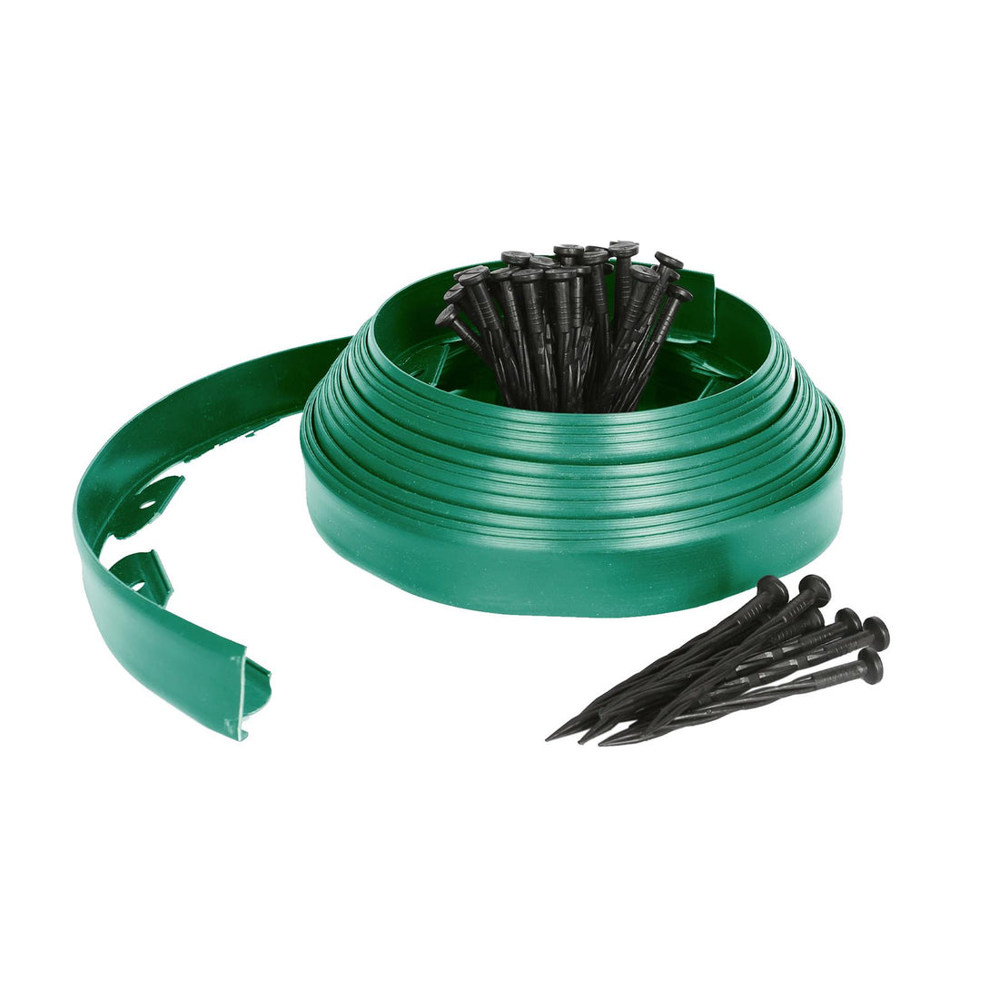 Green 10m x 4cm Flexible Plastic Lawn &amp; Path Edging