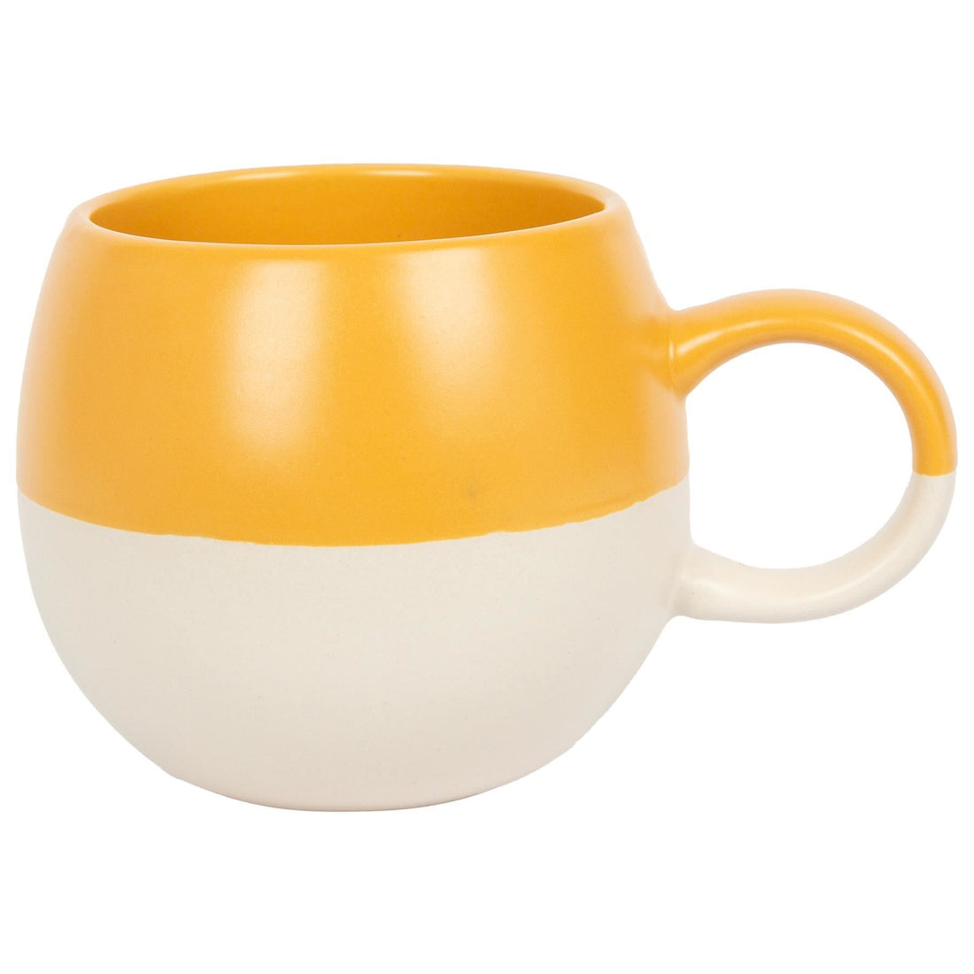 340ml Mustard Two-Tone Sphere Stoneware Mug