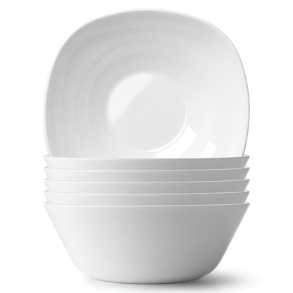 Square Opalware Pasta Bowls - 21cm - White - Pack of 6