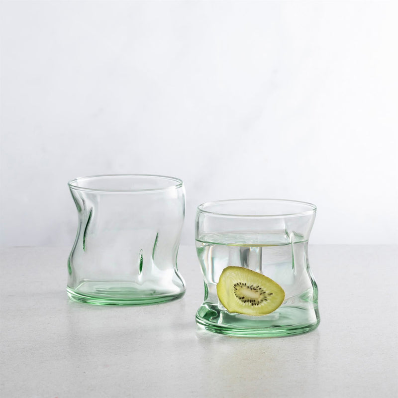 340ml Aware Amorf Recycled Glass Tumblers - Green - Pack of 4 - By Pasabahce