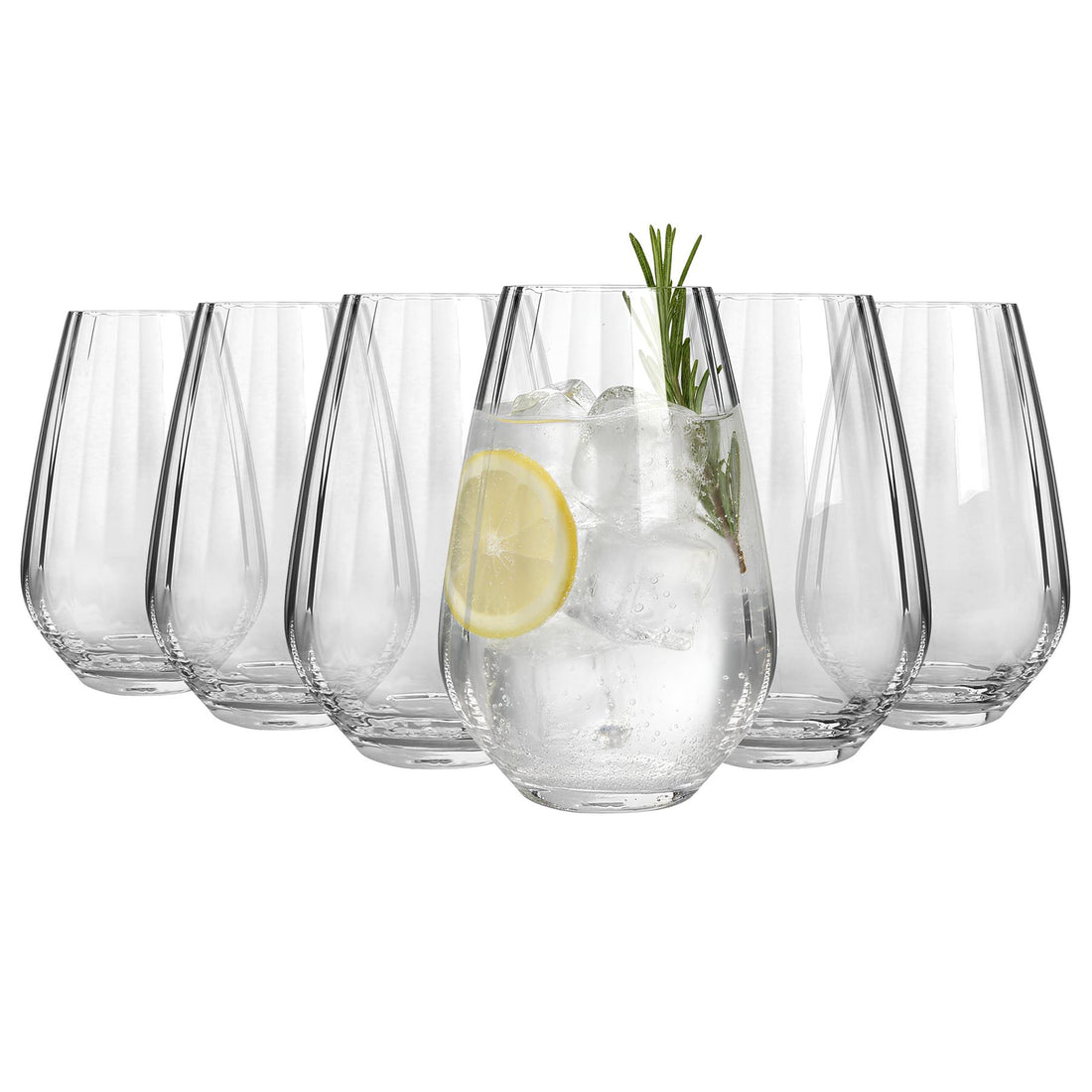 620ml Kensington Optic Crystal Highball Glasses - Pack of 6