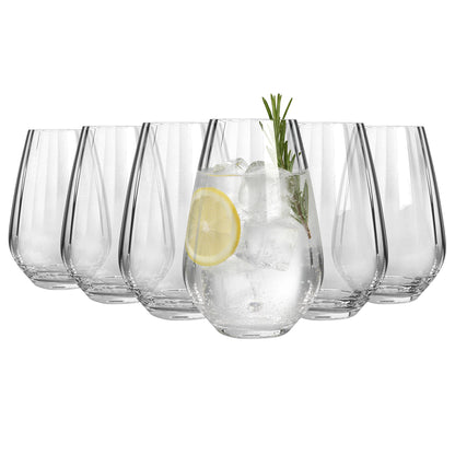 620ml Kensington Optic Crystal Highball Glasses - Pack of 6
