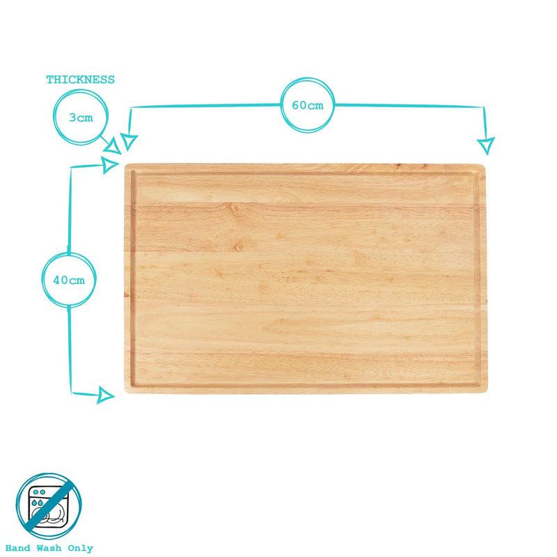 Wooden Butchers Block Chopping Board - 60cm x 40cm - By Argon Tableware