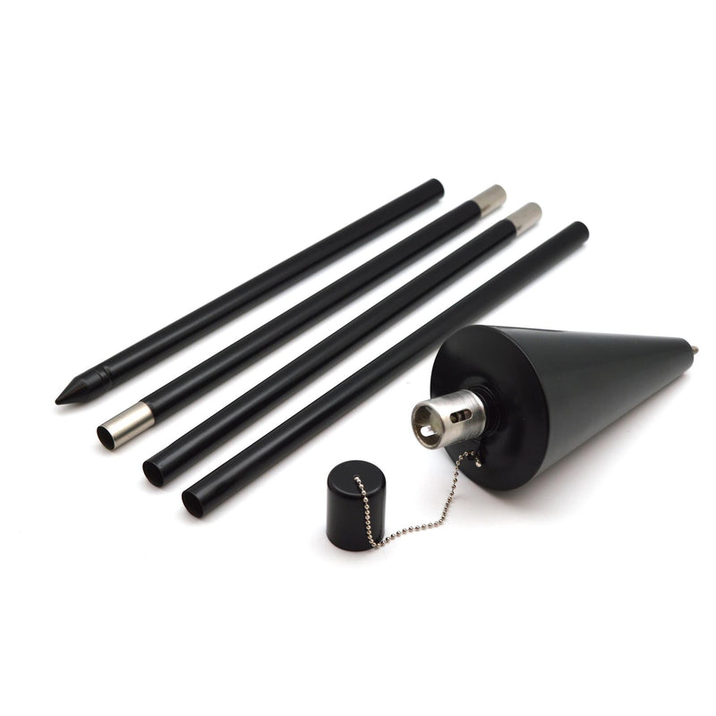 1.46m Cone Metal Garden Fire Torches - Pack of 2 - By Harbour Housewares