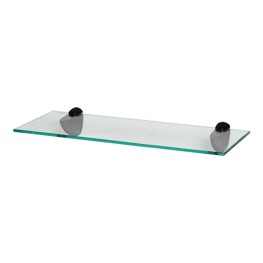 50cm Floating Glass Bathroom Shelf with Black Brackets