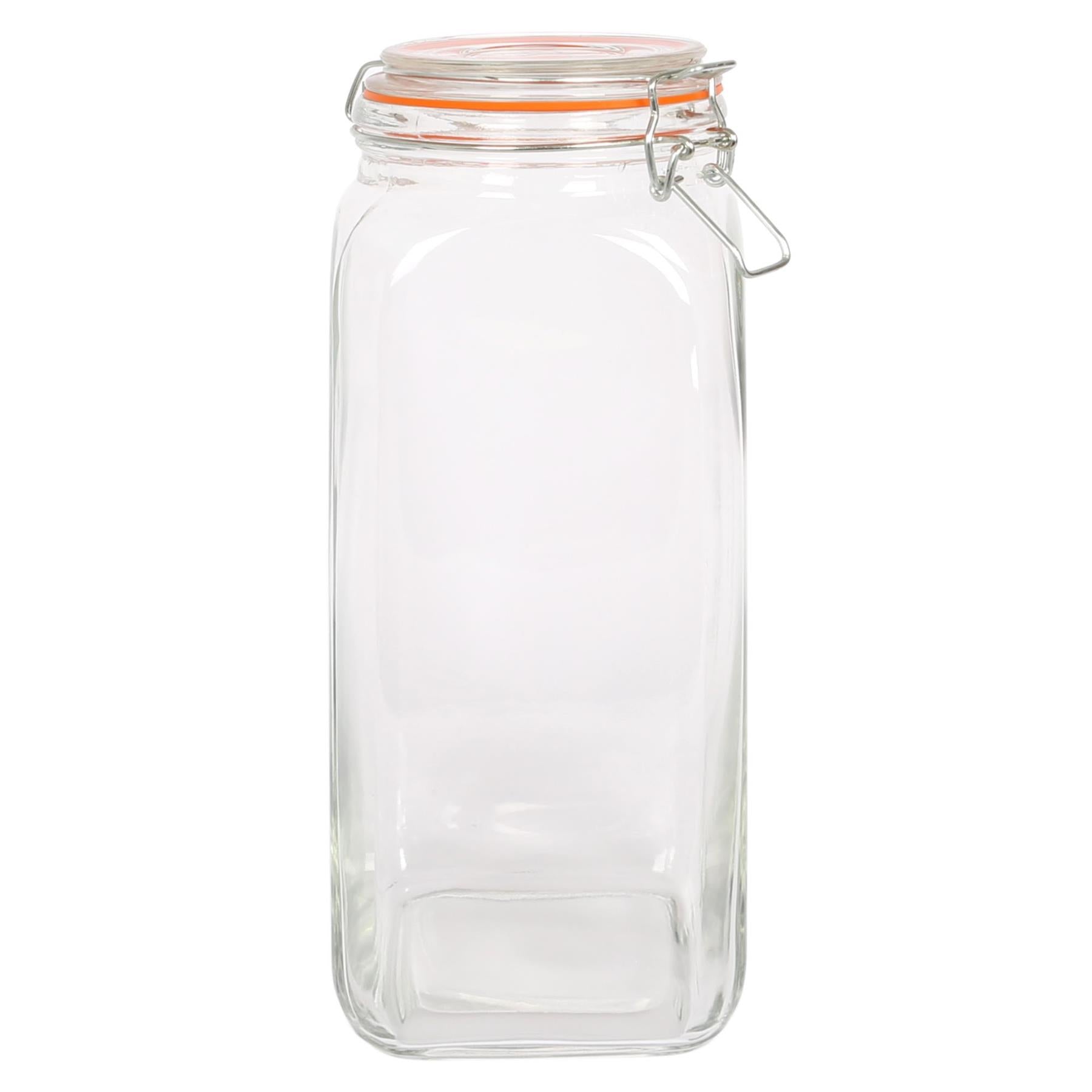 2L Square Glass Jar with Clip-Top Lid - By Argon Tableware