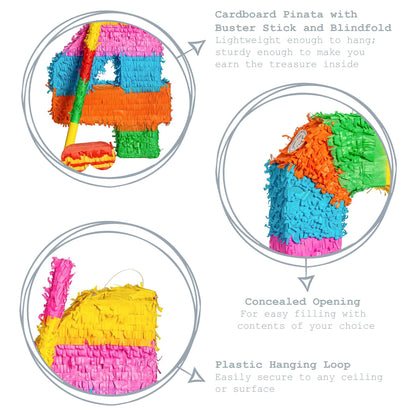 Number 4 Pop-Out Pinata with Stick &amp; Blindfold - Multi Stick