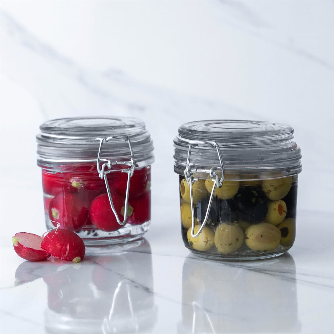 200ml Classic Clip-Top Glass Storage Jars with White Seals - Pack of 3