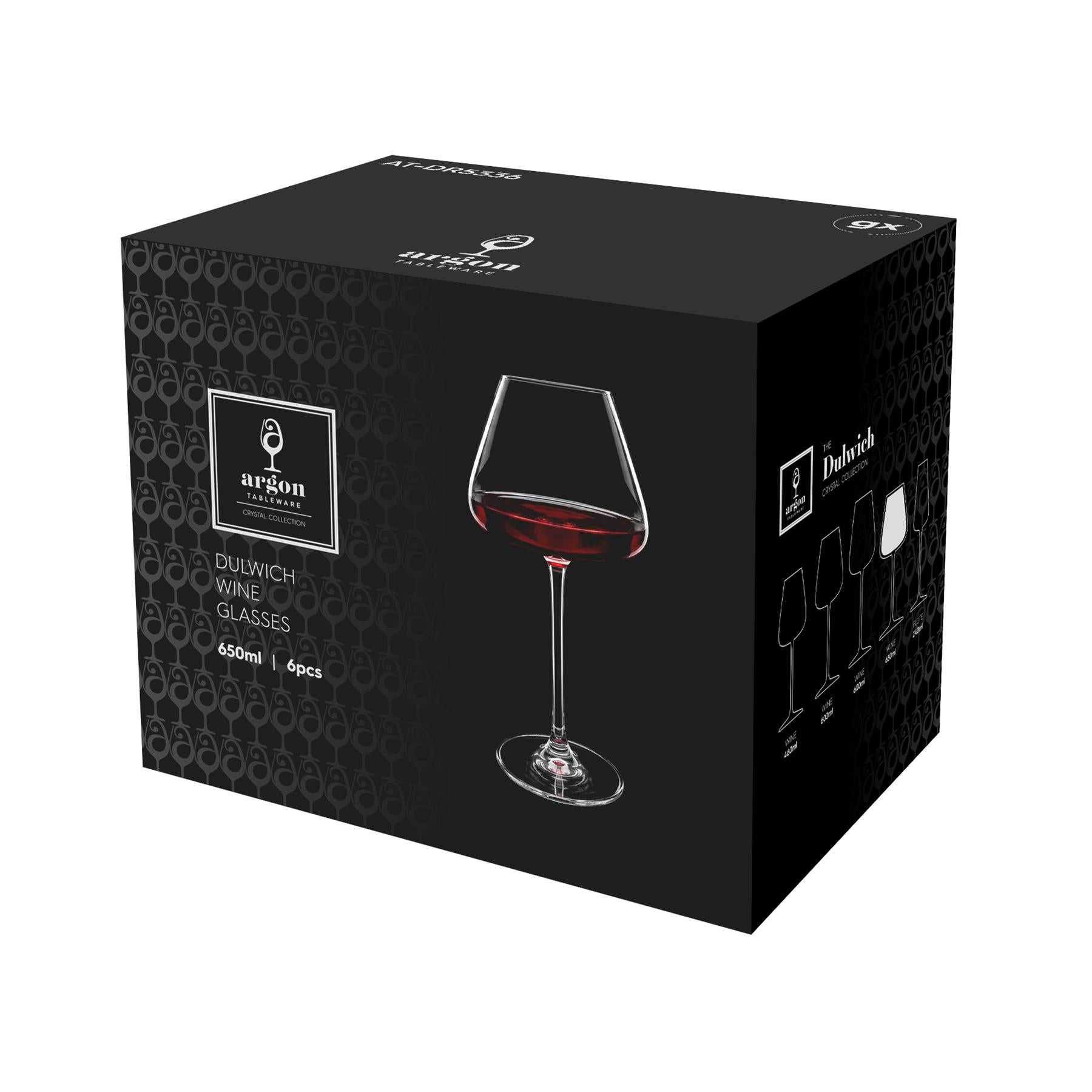 650ml Dulwich Crystal Red Wine Glasses - Pack of Six