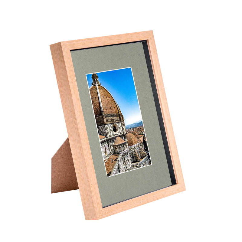 Light Wood A4 (8" x 12") 3D Shadow Box Frame with A5 Mount - By Nicola Spring