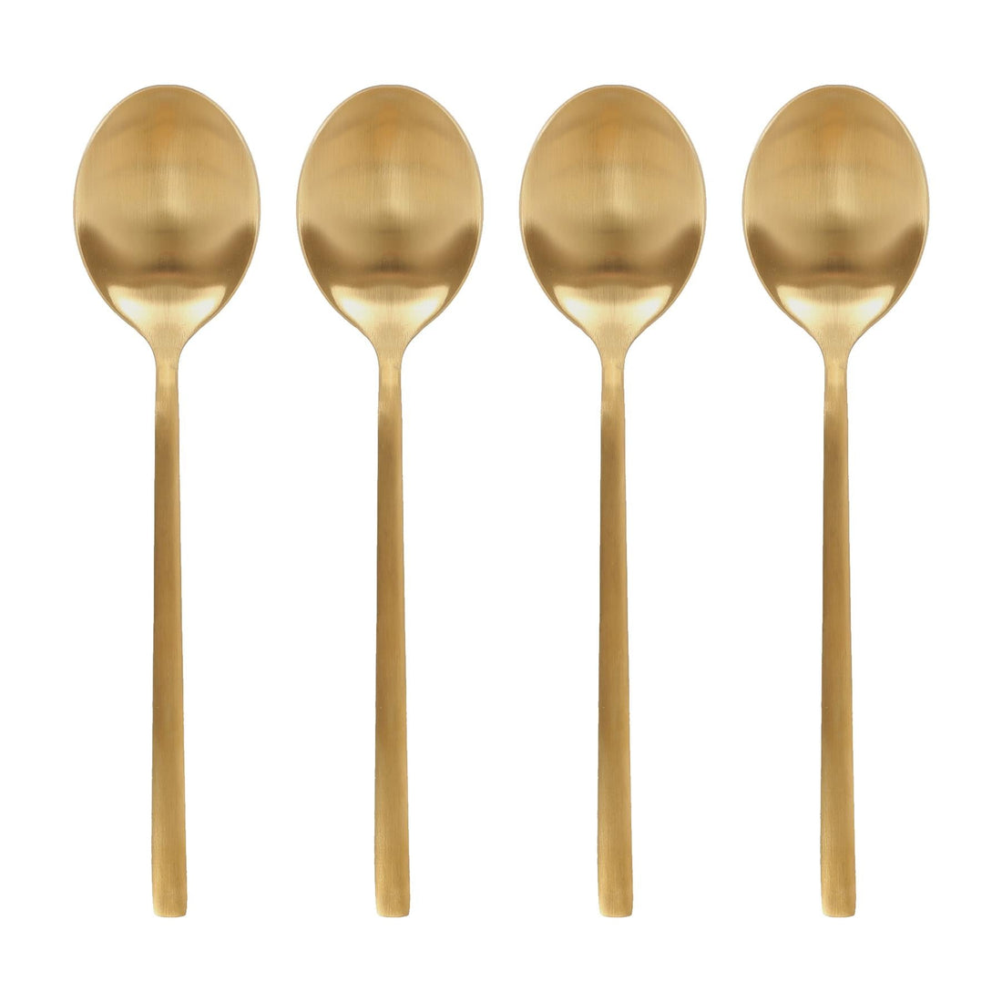 Gold 20cm Stainless Steel Dessert Spoons - Pack of 4