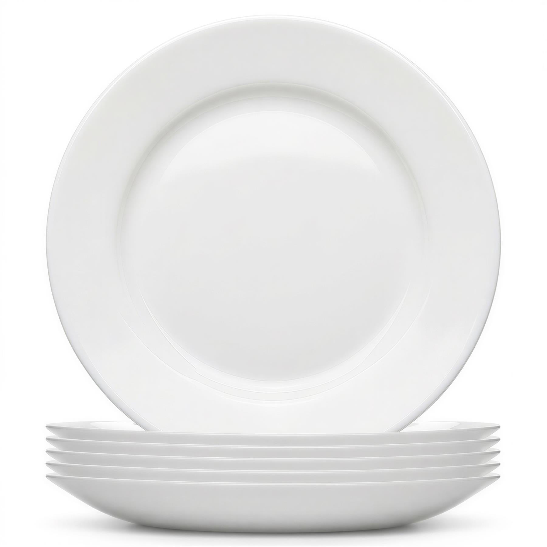 Round Opalware Dinner Plates - 25cm - White - Pack of 6