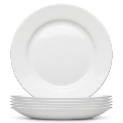 Round Opalware Dinner Plates - 25cm - White - Pack of 6