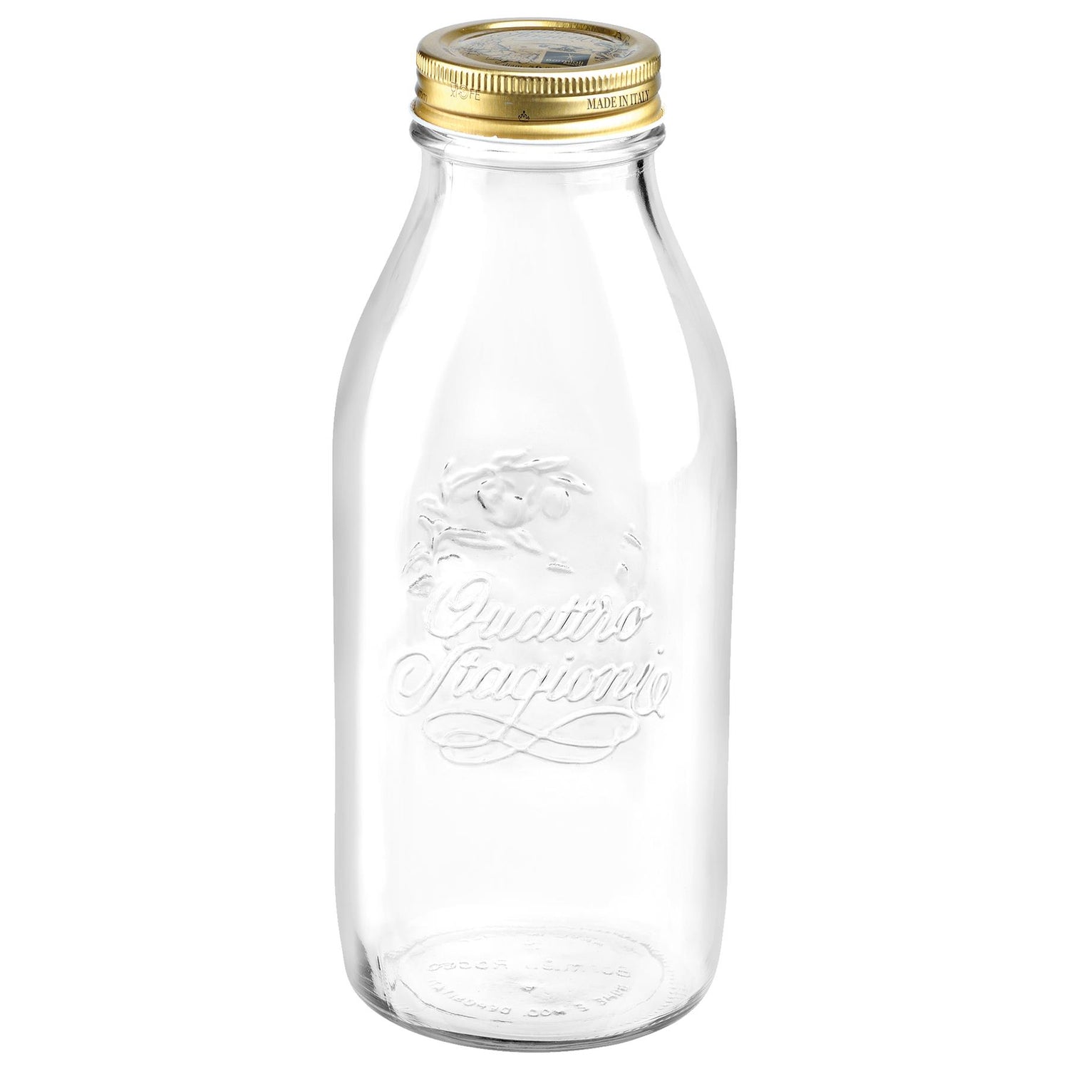 1L Quattro Stagioni Glass Bottles with Screw Top Lid - Pack of Three