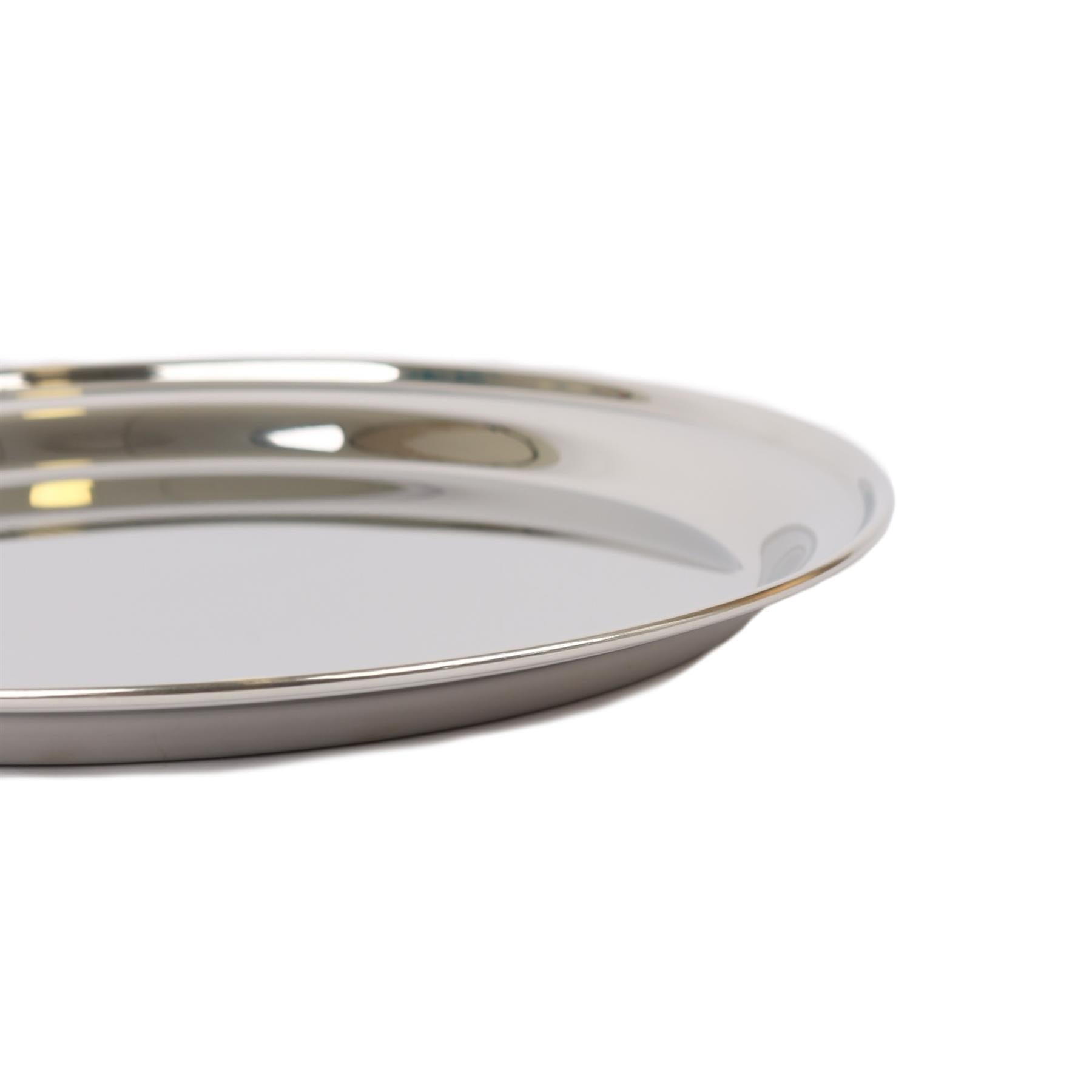 35.5cm Round Stainless Steel Serving Tray