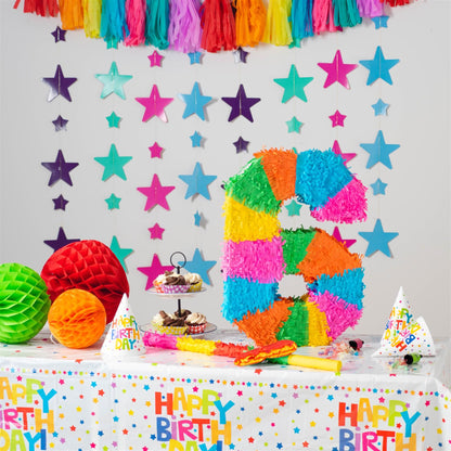 Number 6 Pop-Out Pinata with Stick &amp; Blindfold - Multi Stick