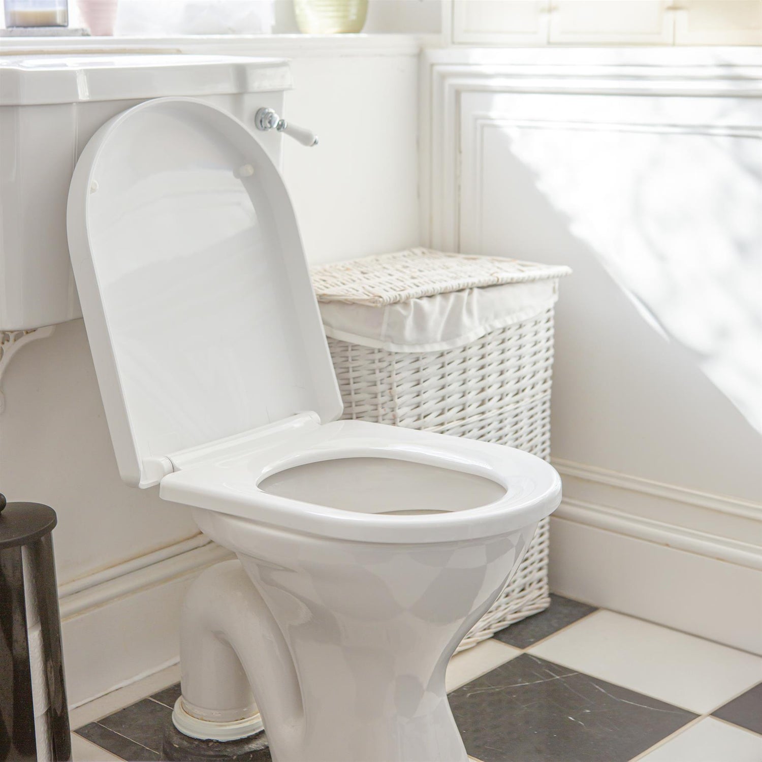 White Square Soft Close Toilet Seat