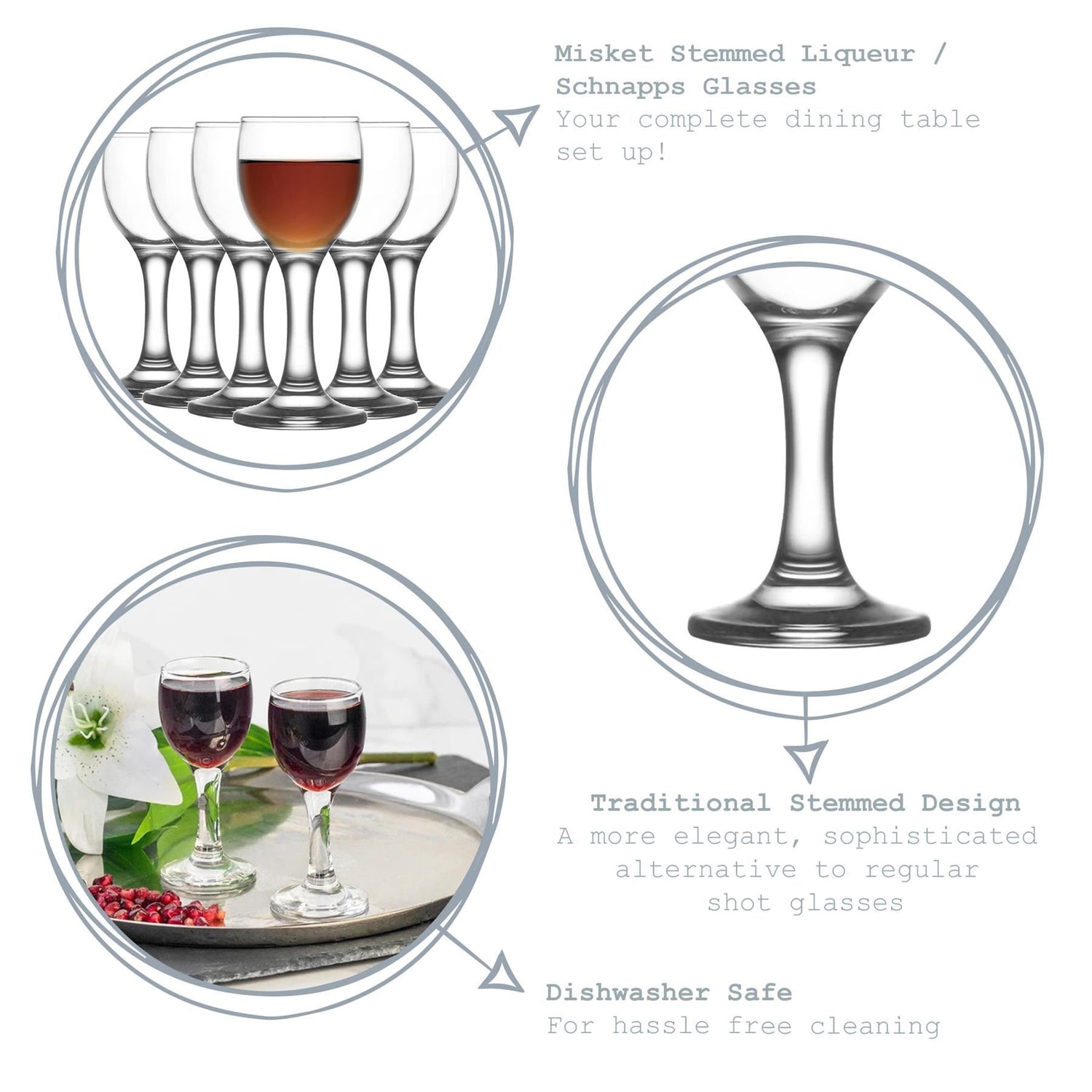 55ml Misket Liqueur Glasses - Pack of 6