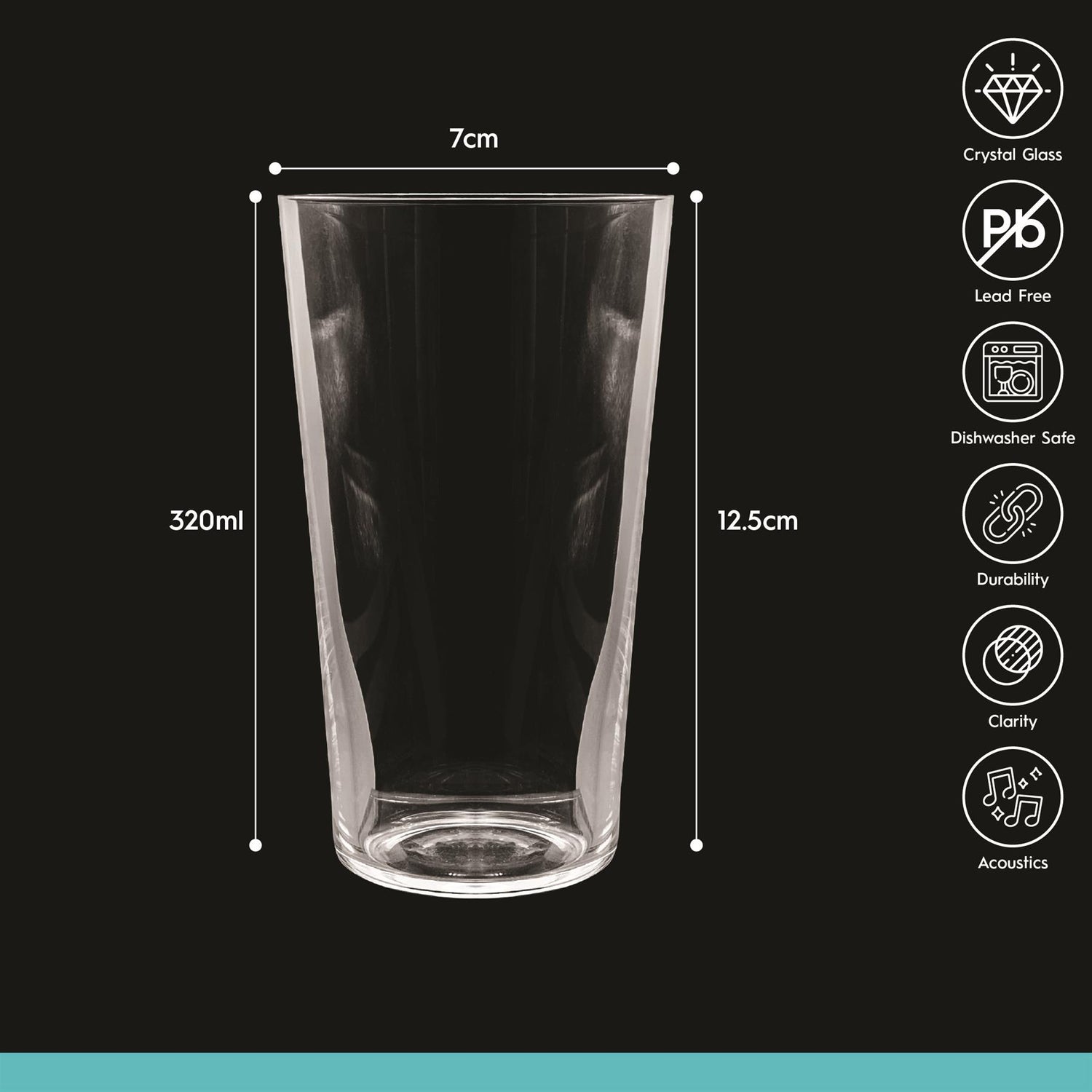320ml Hoxton Crystal Highball Glasses - Pack of Six
