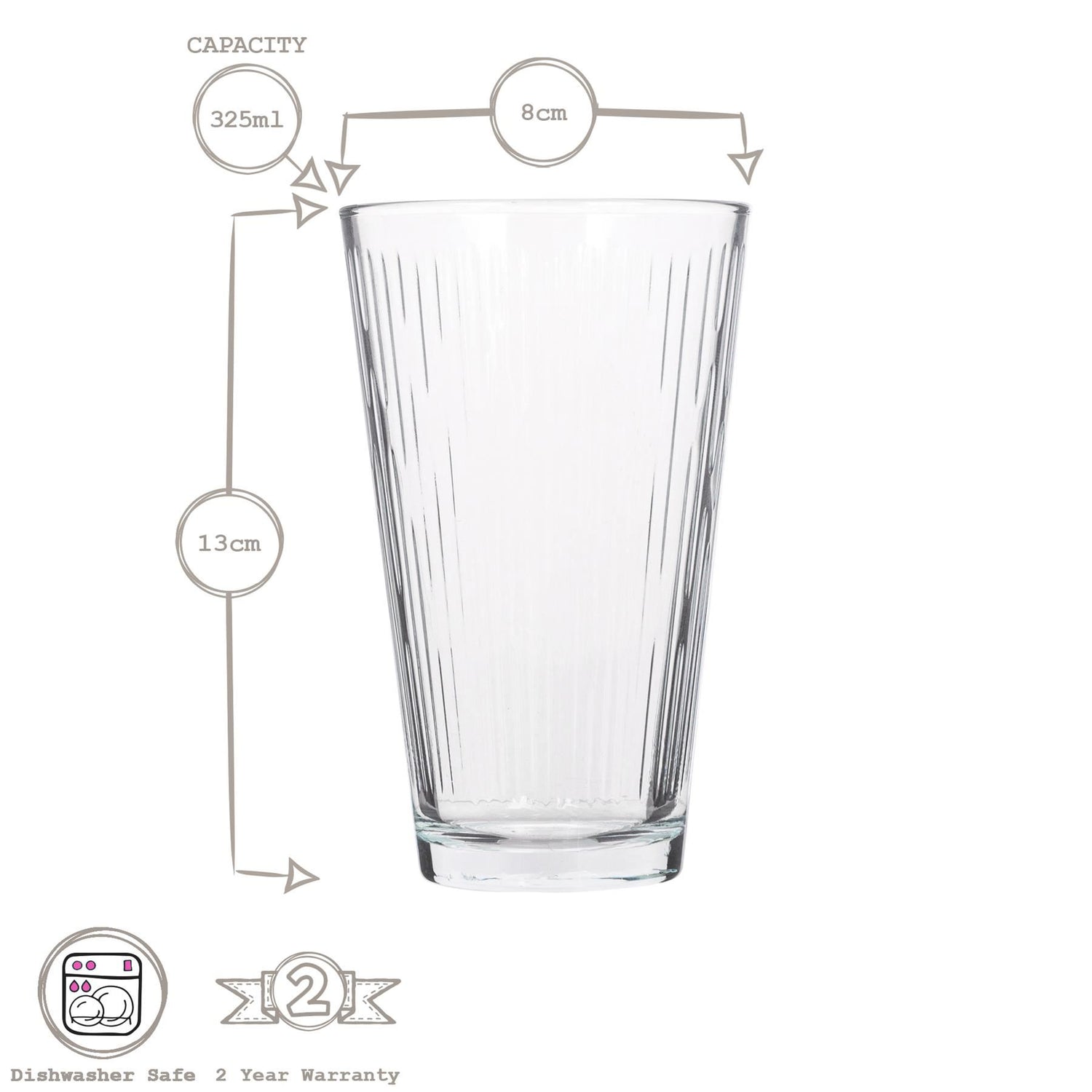 325ml Nora Highball Glasses - Pack of 6