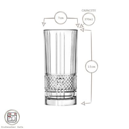 370ml Brillante Highball Glasses - Pack of 6