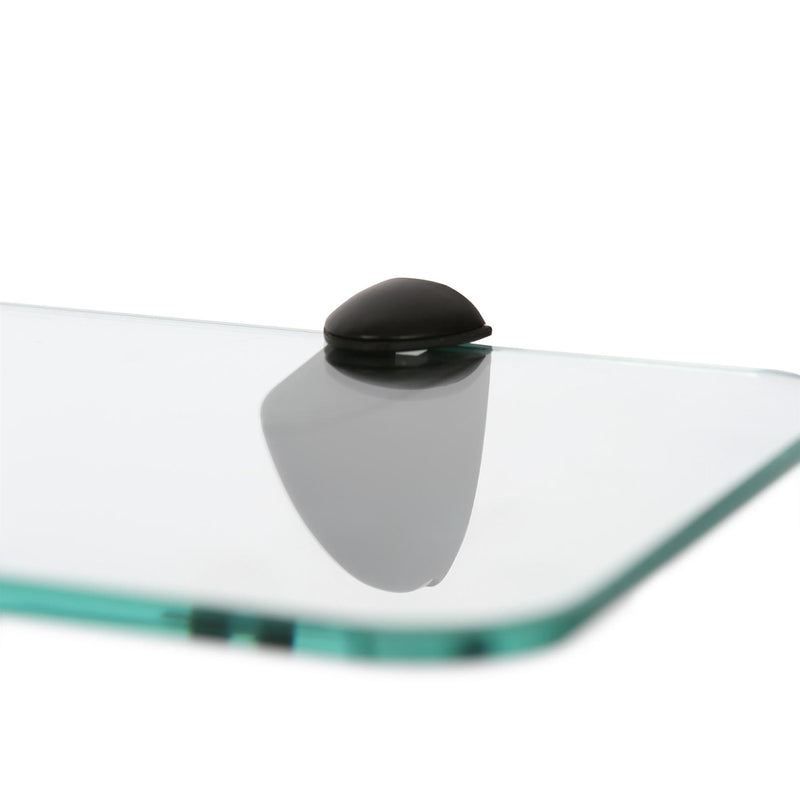 Rounded Floating Glass Bathroom Shelf - 60cm - By Harbour Housewares