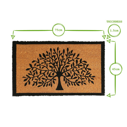 Coir Door Mat - 75cm x 45cm - Tree of Life