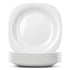 Square Opalware Buffet Dinner Plates - 22.5cm - White - Pack of 6