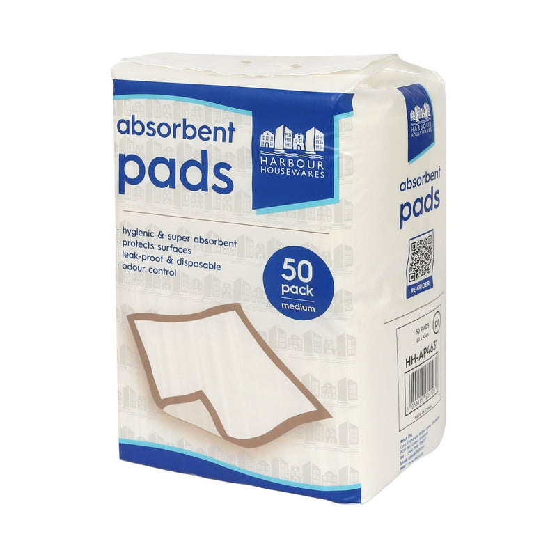 Disposable Incontinence Bed Pads - 45cm x 60cm - Pack of 50 - By Harbour Housewares