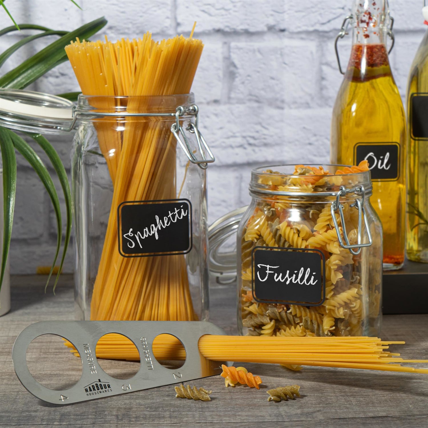 1.5L Lavagna Glass Storage Jars with Chalkboard Label - Pack of 3