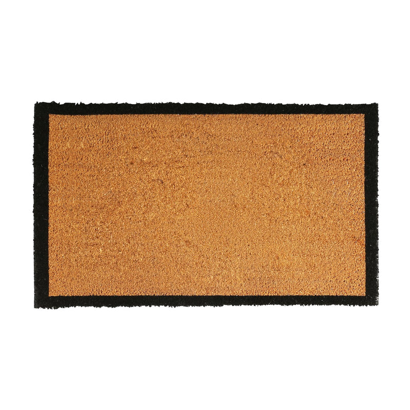 Coir Door Mat - 75cm x 45cm - Black Border - By Nicola Spring