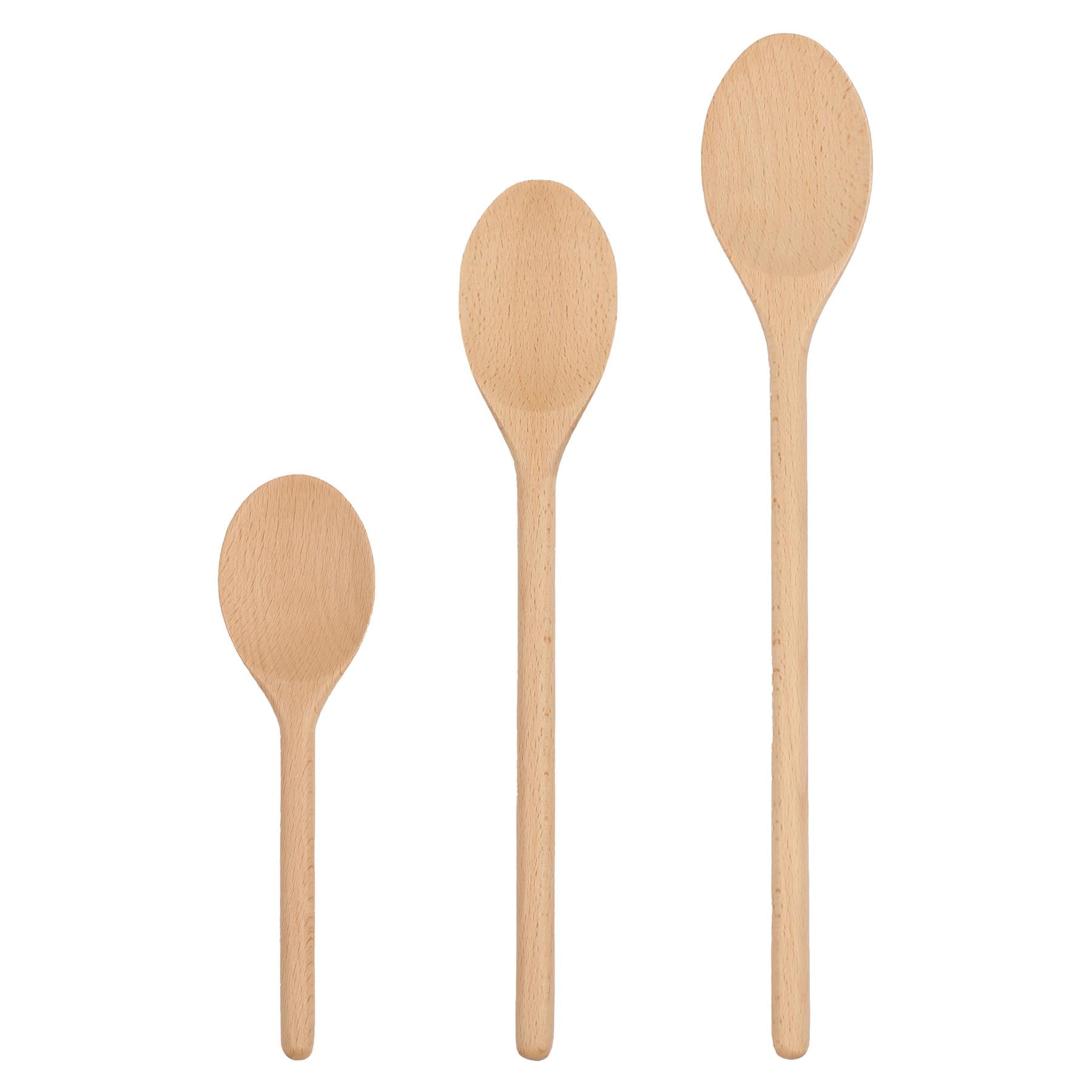 3pc Wooden Cooking Spoon Set - 20-35cm - By Argon Tableware