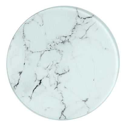 12pc Round Glass Placemats &amp; Square Coasters Set - 30cm - Marble