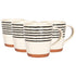 360ml Striped Rim Stoneware Coffee Mugs - Pack of 4 - By Nicola Spring