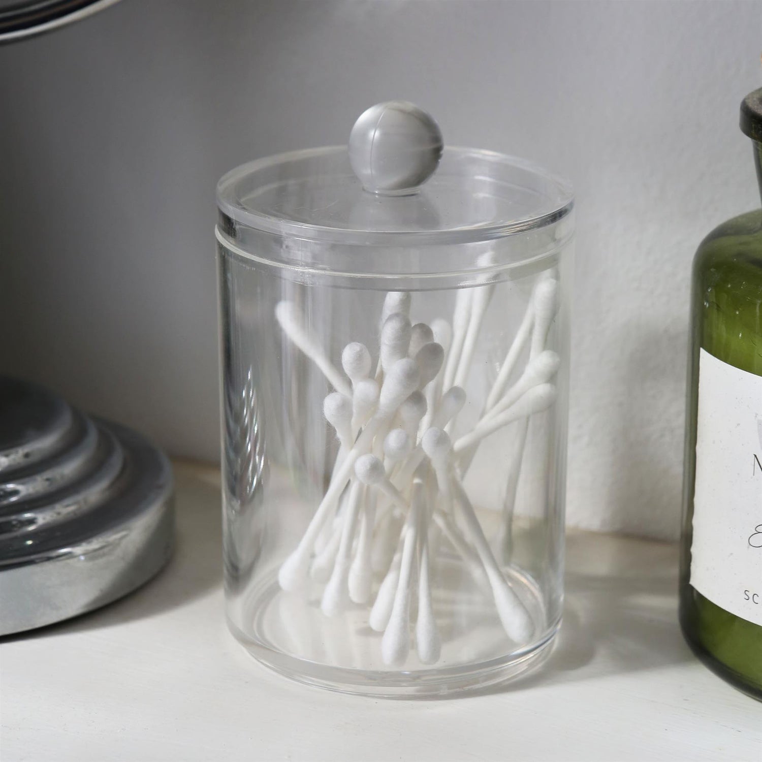 Bathroom Canister with Clear Lid