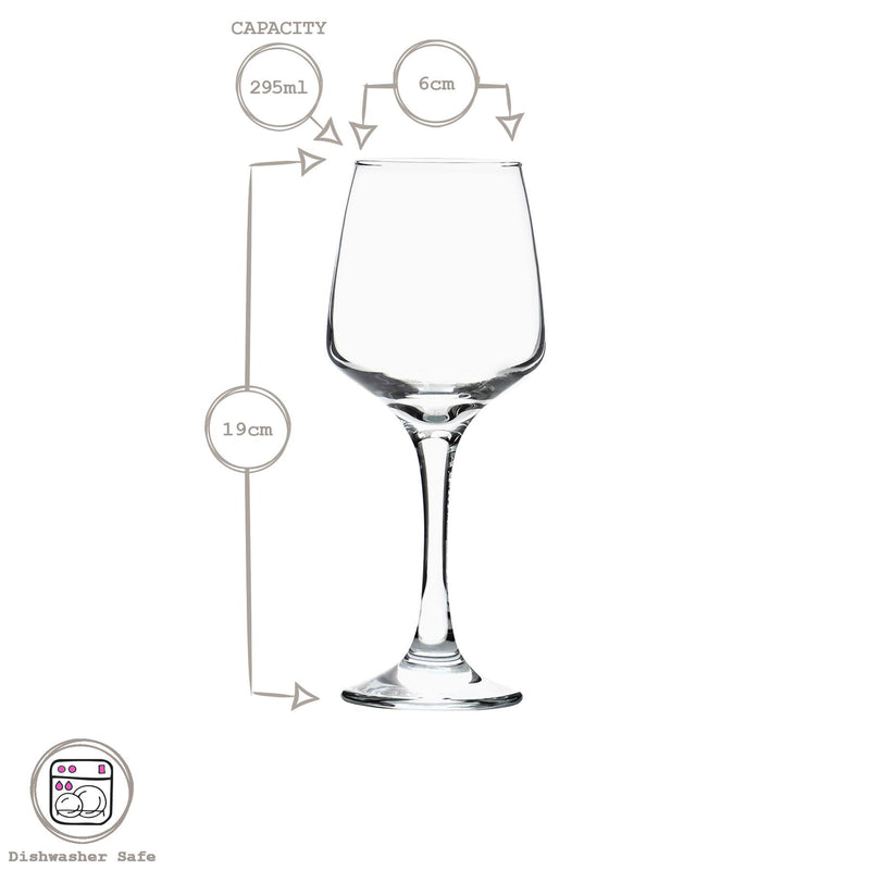 295ml Lal Wine Glasses - Pack of Six - By LAV